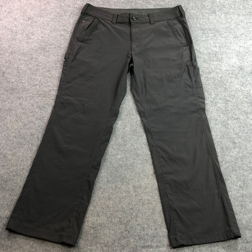 Eddie Bauer Mens First Ascent Pants 36x30 Gray Stretch Hiking Guide Cargo
